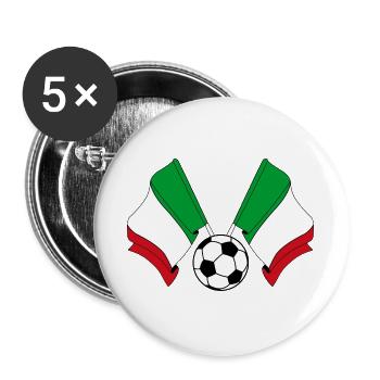 Two Italian Flags Football Italy - Buttons large 2.2''/56 mm (5-pack) - white - Front