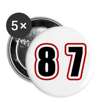 87 Number College - Buttons large 2.2''/56 mm (5-pack) - white - Front