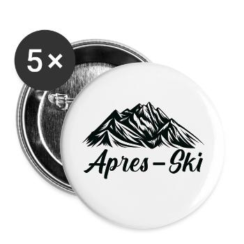 Skiing Ski motif for skiers Skiers - Buttons large 2.2''/56 mm (5-pack) - white - Front
