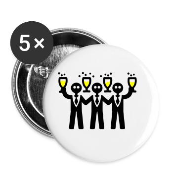 Bachelor Groom Team Bachelors - Buttons large 2.2''/56 mm (5-pack) - white - Front