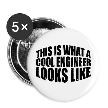 This Is What A Cool Engineer Looks Like 4 - Buttons groß 56 mm (5er Pack) - Weiß - Vorne