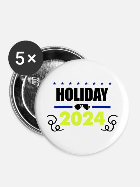 holiday 2024 - Buttons groß 56 mm (5er Pack) - Weiß