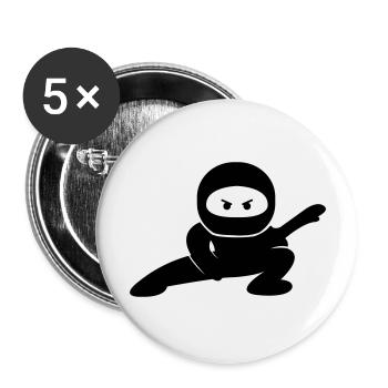 Ninja Comic - Buttons large 2.2''/56 mm (5-pack) - white - Front