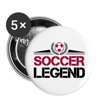 Soccer Legend - Buttons large 2.2''/56 mm (5-pack) - white - Front