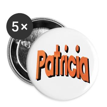 Patricia2 - Lot de 5 grands badges (56 mm) - blanc - Devant