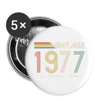 Episch und legendär geboren 1977: 47. Geburtstag - Buttons groß 56 mm (5er Pack) - Weiß - Vorne