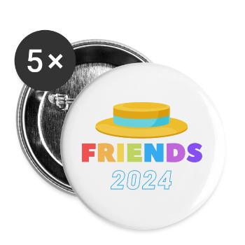 Strohhutfest - Buttons groß 56 mm (5er Pack) - Weiß - Vorne