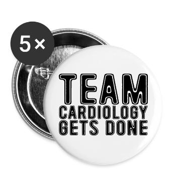 Team Cardiology Gets Done - Buttons groß 56 mm (5er Pack) - Weiß - Vorne