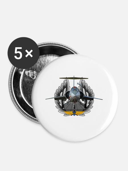 F-104 Starfighter - Buttons groß 56 mm (5er Pack) - Weiß