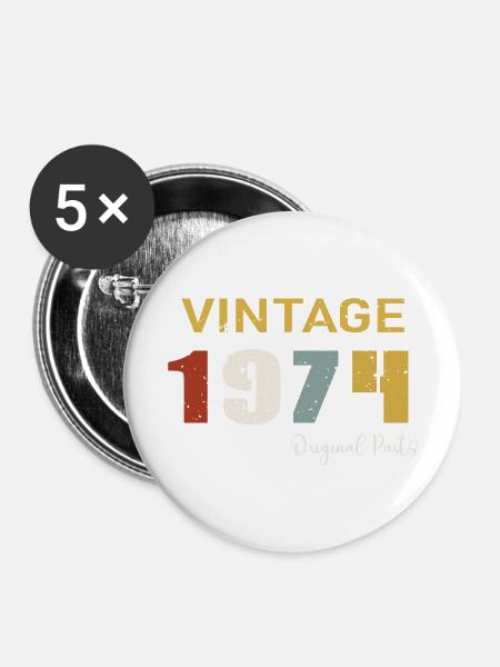 Original parts 1974 - 50th Anniversary Gift - Buttons large 2.2''/56 mm (5-pack) - white