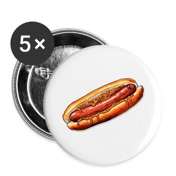 Bratwurst - Lot de 5 grands badges (56 mm) - blanc - Devant