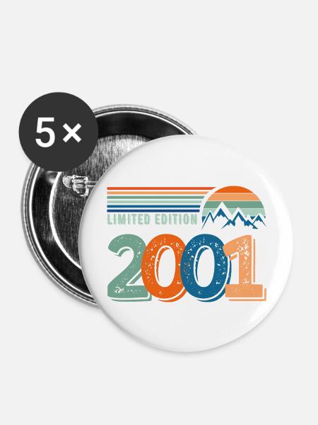 Limitierte Auflage 2001 - Buttons groß 56 mm (5er Pack) - Weiß