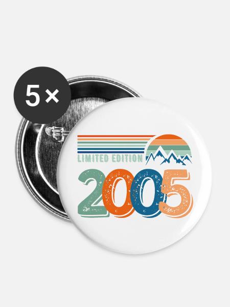 Limitierte Auflage 2005 - Buttons groß 56 mm (5er Pack) - Weiß