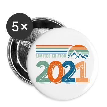 Limited edition 2021 - Buttons large 2.2''/56 mm (5-pack) - white - Front