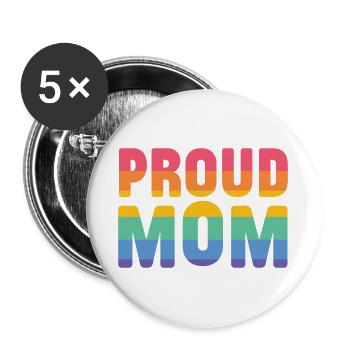 LGBT Pride Month - Stolze Mutter - Buttons groß 56 mm (5er Pack) - Weiß - Vorne