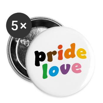 Pride Love Month LGBTQIA+ Gay - Buttons groß 56 mm (5er Pack) - Weiß - Vorne