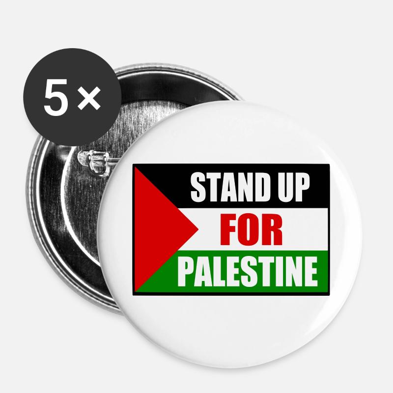 stand up for palestine - Buttons large 2.2''/56 mm (5-pack) - white