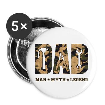 Dad: The Man, The Myth, The Legend - Buttons large 2.2''/56 mm (5-pack) - white - Front