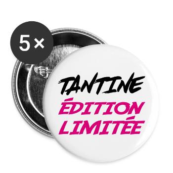 TANTINE édition limitée - Lot de 5 grands badges (56 mm) - blanc - Devant
