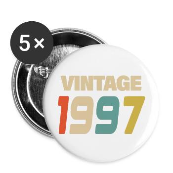 1997 Vintage Retro Classic 1997 - Buttons groß 56 mm (5er Pack) - Weiß - Vorne