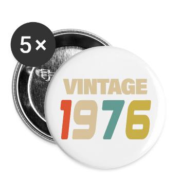 1976 Vintage Retro Classique 1976 - Lot de 5 grands badges (56 mm) - blanc - Devant