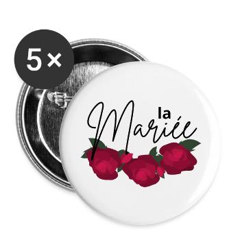 The Minimalist Red Flower Bride - Buttons large 2.2''/56 mm (5-pack) - white - Front
