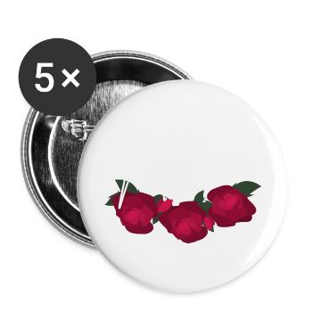Minimalist Red Flower Bridal Team - Buttons large 2.2''/56 mm (5-pack) - white - Front