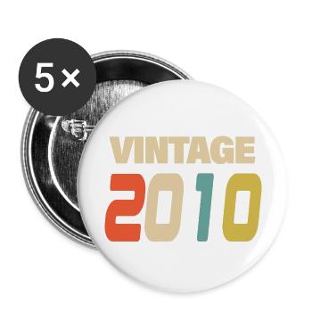 2010 Vintage Retro Classic 2010 - Buttons large 2.2''/56 mm (5-pack) - white - Front