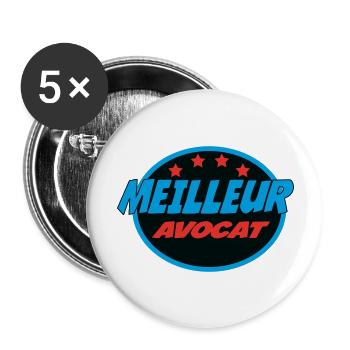 MEILLEUR AVOCAT - Lot de 5 grands badges (56 mm) - blanc - Devant