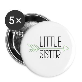 Little sister - Petite Sœur - Buttons large 2.2''/56 mm (5-pack) - white - Front