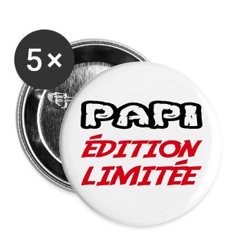 PAPI édition limitée - Lot de 5 grands badges (56 mm) - blanc - Devant
