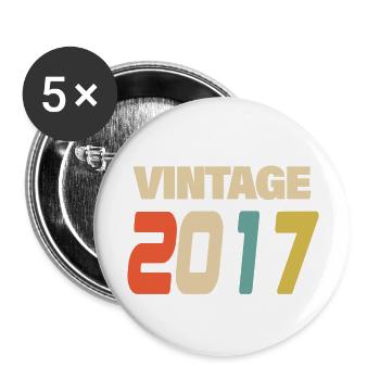 2017 Vintage Retro Classic 2017 - Buttons groß 56 mm (5er Pack) - Weiß - Vorne