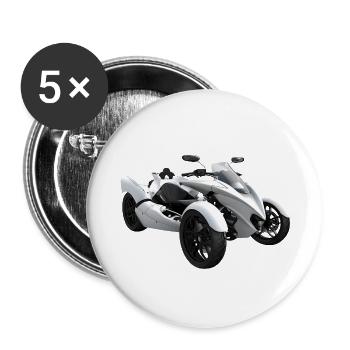 Cooles weißes Trike - Buttons groß 56 mm (5er Pack) - Weiß - Vorne