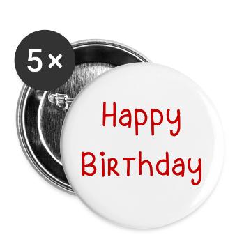 ALLES GUTE ZUM GEBURTSTAG. ALLES GUTE ZUM GEBURTSTAG. JAHRESTAG. - Buttons groß 56 mm (5er Pack) - Weiß - Vorne