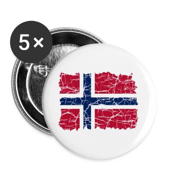Norway Flag Style Grunge - Buttons large 2.2''/56 mm (5-pack) - white - Front