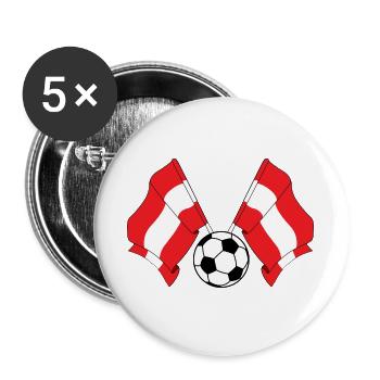 Les drapeaux autrichiens ont traversé le football Autriche - Lot de 5 grands badges (56 mm) - blanc - Devant