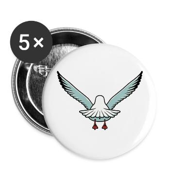Möwe I Love Hamburg5 - Buttons groß 56 mm (5er Pack) - Weiß - Vorne