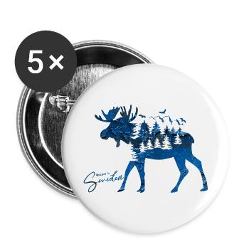 Suède Suède Viking Nordique Scandinavie Solstice d’été - Lot de 5 grands badges (56 mm) - blanc - Devant