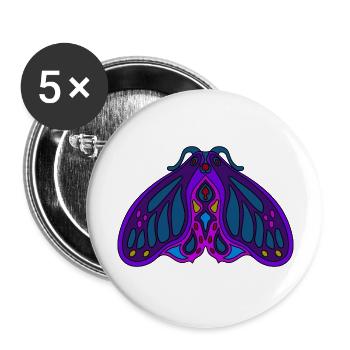Art Nouveau Purple Moth - Buttons large 2.2''/56 mm (5-pack) - white - Front