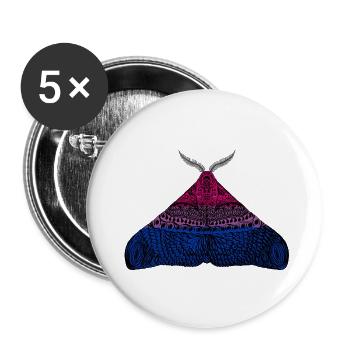 Motif papillon de la fierté bisexuel A - Lot de 5 grands badges (56 mm) - blanc - Devant