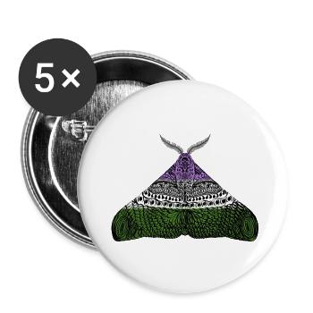 Genderqueer pride Moth Motif A - Buttons large 2.2''/56 mm (5-pack) - white - Front