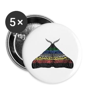 Motif papillon de nuit de la fierté des personnes handicapées A - Lot de 5 grands badges (56 mm) - blanc - Devant