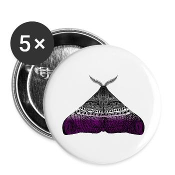 Motif de papillon de la fierté asexuée A - Lot de 5 grands badges (56 mm) - blanc - Devant