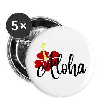 Aloha - Buttons large 2.2''/56 mm (5-pack) - white - Front