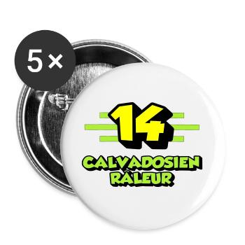 Calvadosien râleur - Lot de 5 grands badges (56 mm) - blanc - Devant