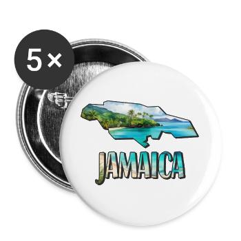 Watercolor Map of Jamaica - Buttons large 2.2''/56 mm (5-pack) - white - Front