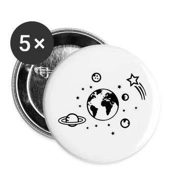 universum 01 - Buttons groß 56 mm (5er Pack) - Weiß - Vorne