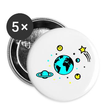 universum 02 - Buttons groß 56 mm (5er Pack) - Weiß - Vorne