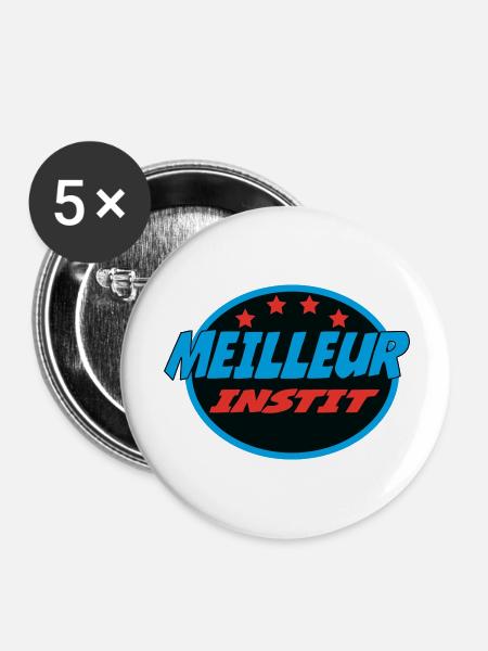 BESTER LEHRER - Buttons groß 56 mm (5er Pack) - Weiß