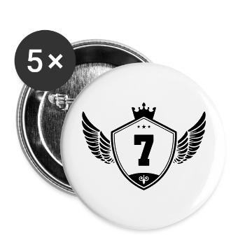 7 wappen krone - Buttons groß 56 mm (5er Pack) - Weiß - Vorne